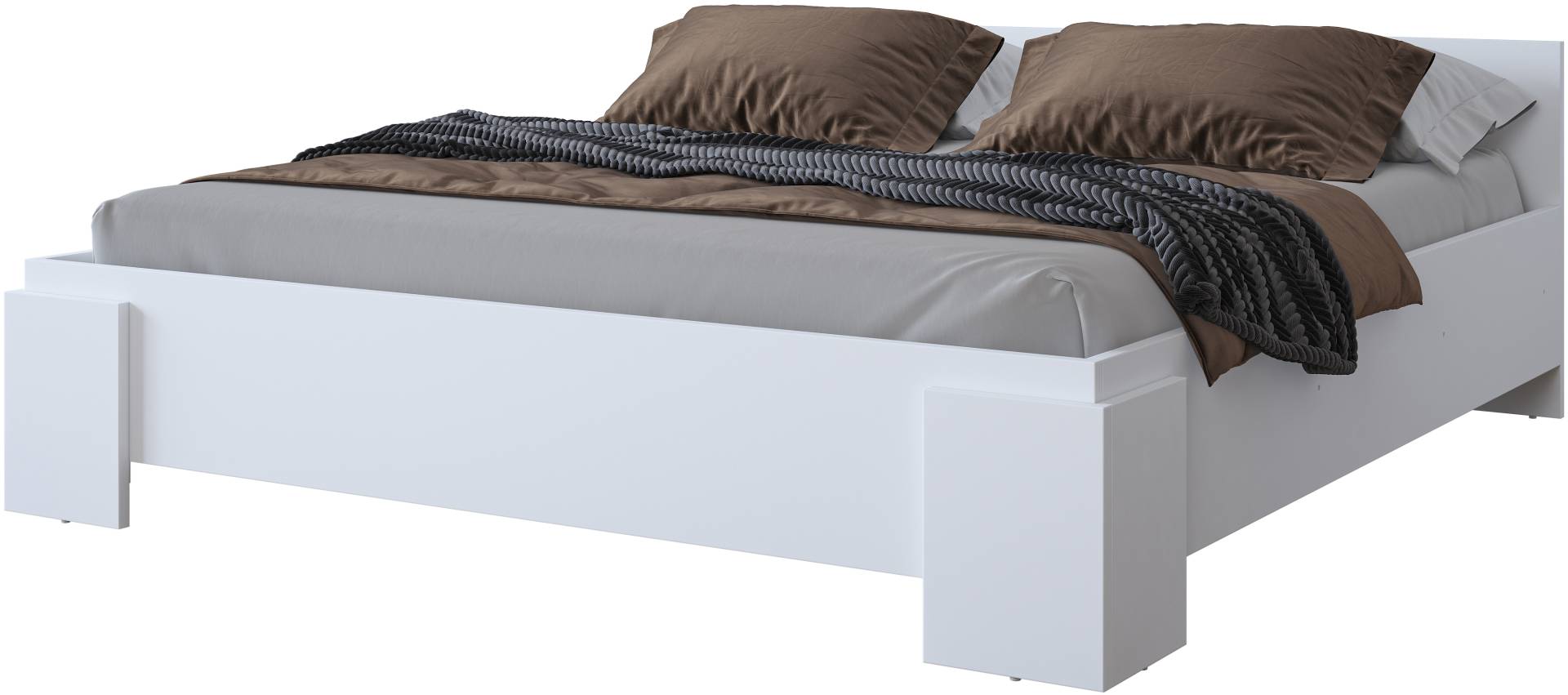 INOSIGN Bettgestell »India, FSC-zertifizierter Holzwerkstoff, Made in Europe«, Doppelbett 160x200 oder 180x200cm, weiss oder schieferfarben von INOSIGN