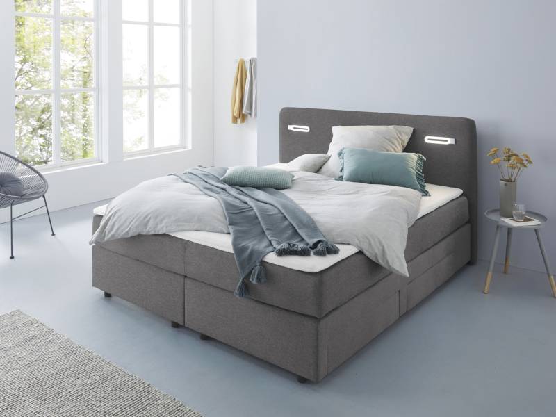 INOSIGN Boxbett »Luan«, Schubkästen, LED-Beleuchtung und Topper, in Breite 120 cm und 180 cm von INOSIGN