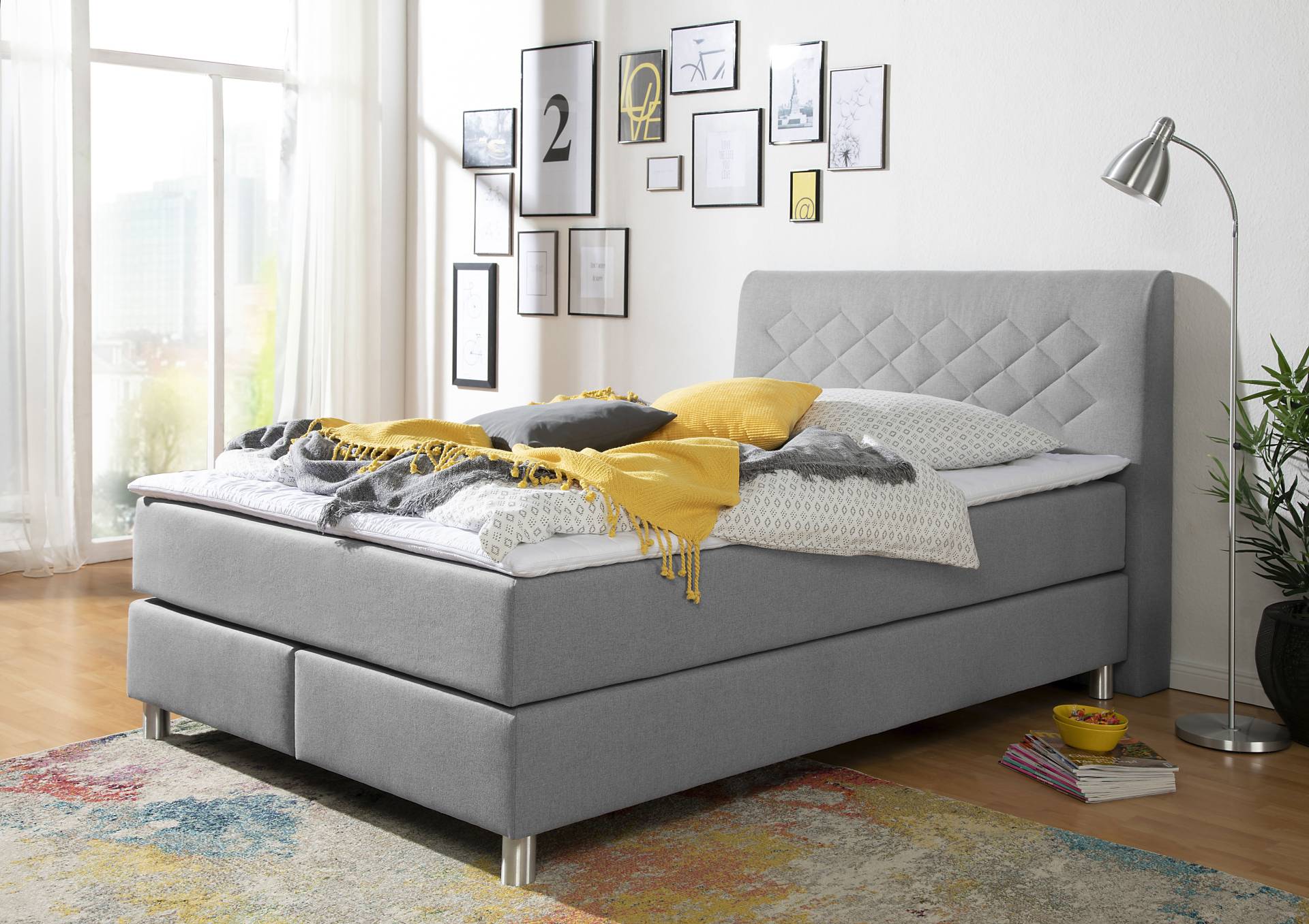 INOSIGN Boxspringbett »Parla«, incl. Topper, 4 Farben in 4 Breiten, 2 Härtegraden, 3 Matratzenarten von INOSIGN