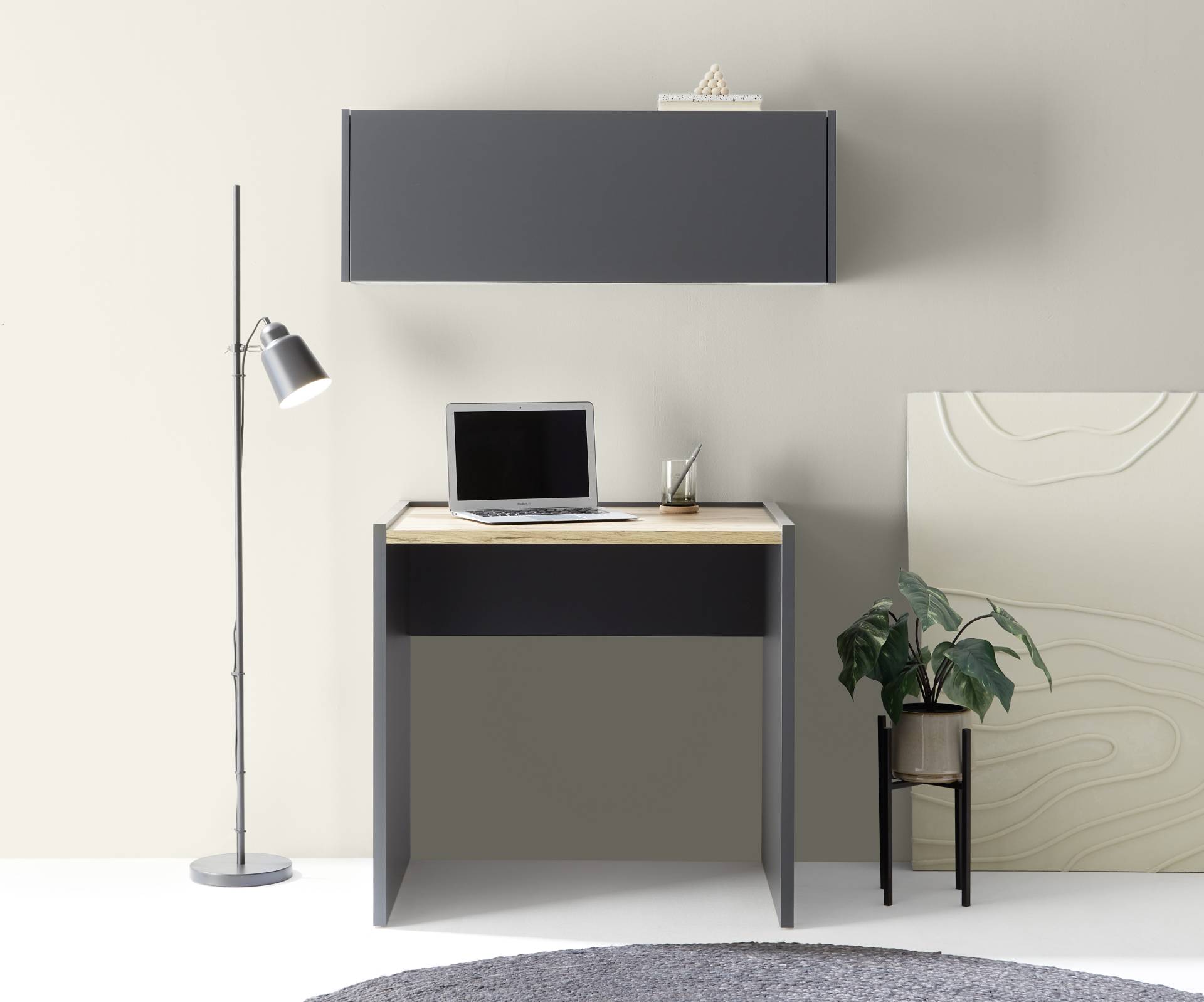 INOSIGN Büromöbel-Set »CITY/GiRON, modernes Design, Homeoff., Büro in zwei Farben/Wotan Eiche«, (Set, 2 tlg.), enthält Hängeschrank, Schreibtisch, wohnliches Home Office von INOSIGN