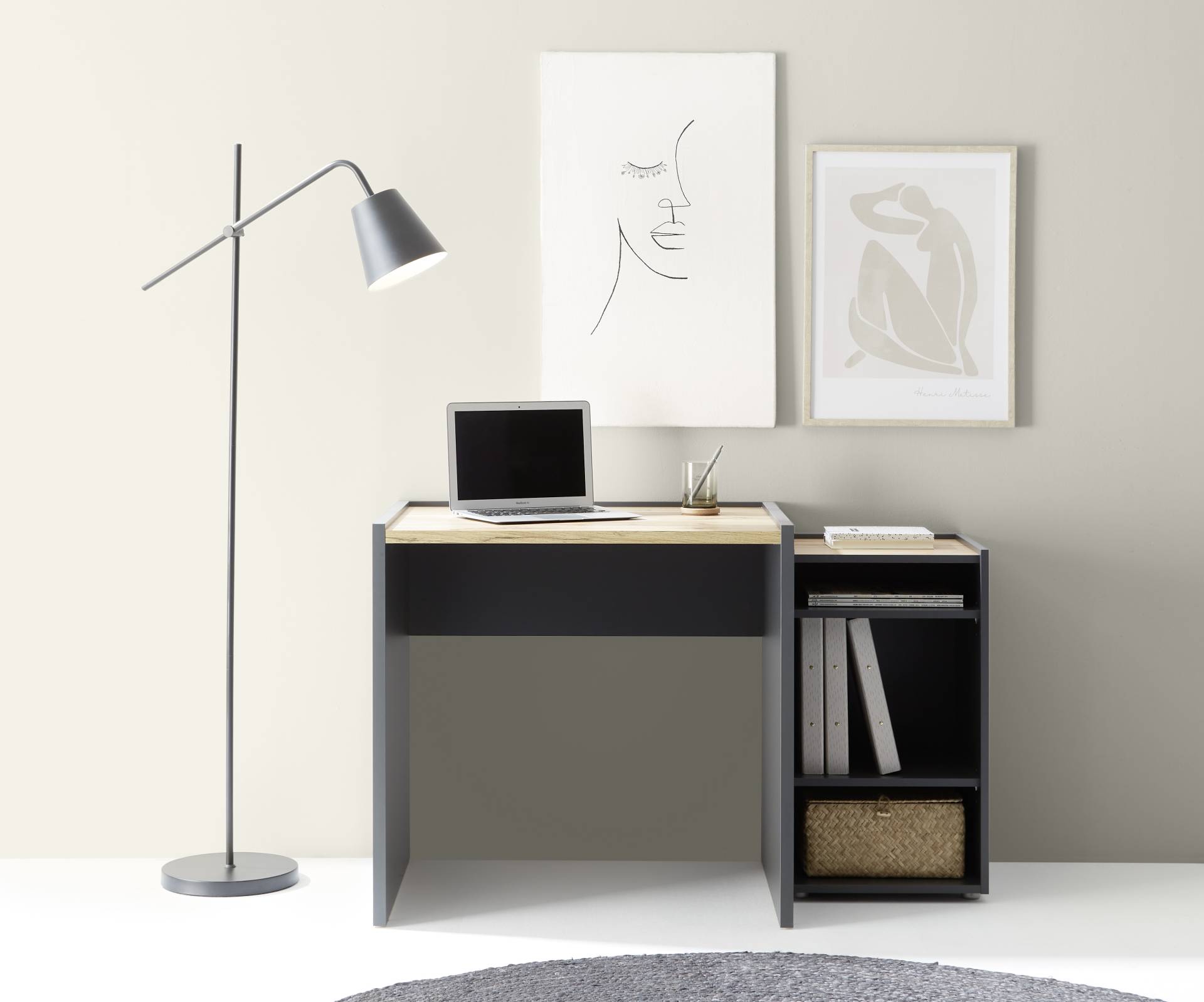 INOSIGN Büromöbel-Set »CITY/GiRON, modernes Design, Homeoff., Büro in zwei Farben/Wotan Eiche«, (Set, 2 tlg.), enthält Schreibtischunterschrank, Schreibtisch, wohnliches Home Office von INOSIGN