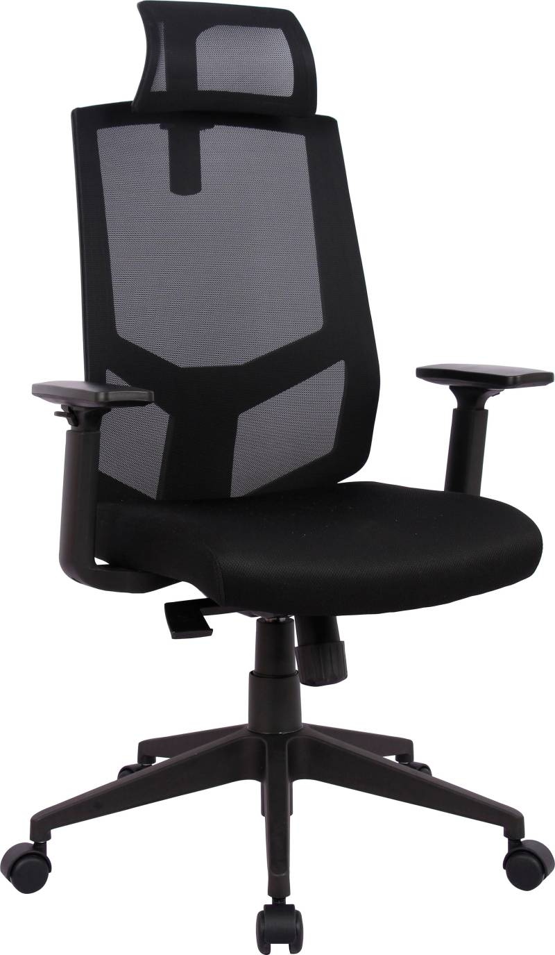 INOSIGN Chefsessel »Netti, Schreibtischstuhl, hochwertige ergonomische Ausstattung«, Netzstoff, Kopfstütze, Armlehnen & Rückenlehne verstellbar von INOSIGN