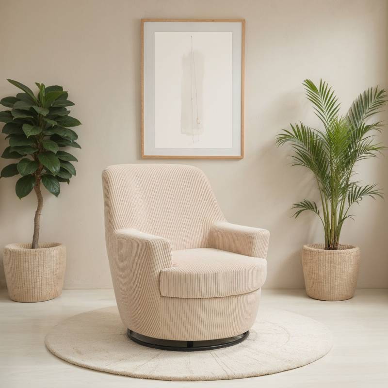 INOSIGN Drehsessel »HETTY, Drehsessel mit Wippfunktion, Lese-Sessel in Cord und Microfaser«, (1 St.), mit Federkern, auch im Set mit passendem Hocker von INOSIGN