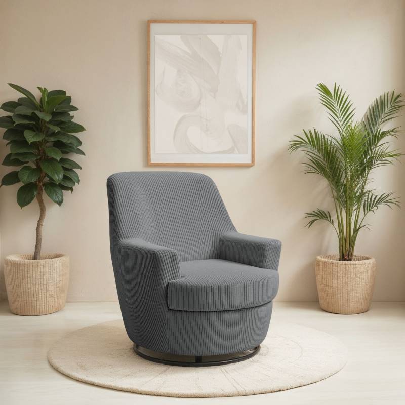 INOSIGN Drehsessel »HETTY, Drehsessel mit Wippfunktion, Lese-Sessel in Cord und Microfaser«, (1 St.), mit Federkern, auch im Set mit passendem Hocker von INOSIGN