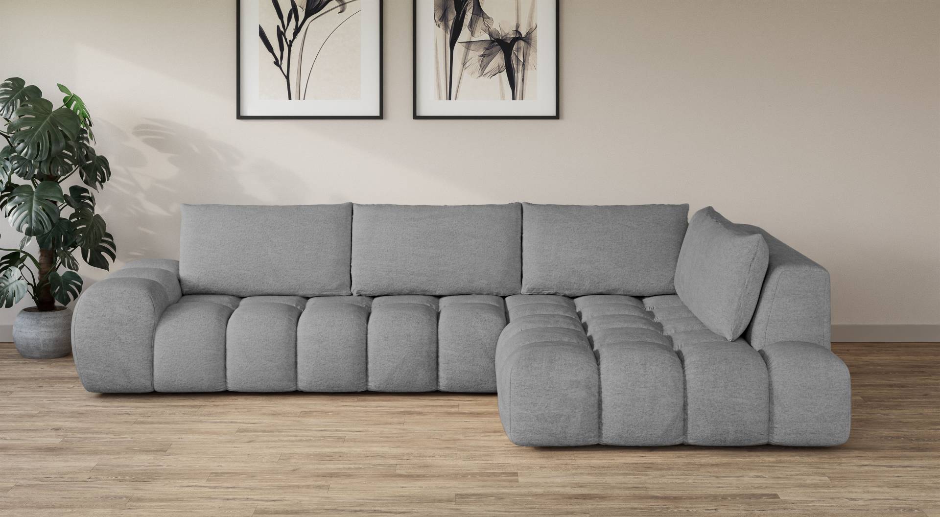 INOSIGN Ecksofa »AZITA Designsofa, elegant und bequem L-Form, Bubble-Optik«, lose Rückenkissen, traumhafte Steppung, Masse B/T/H: 352/210/72 cm INOSIGN Ecksofa »AZITA Designsofa, elegant und bequem L-Form, Bubble-Optik«, lose Rückenkissen, traumhafte Steppung, Masse B/T/H: 352/210/72 cm von INOSIGN
