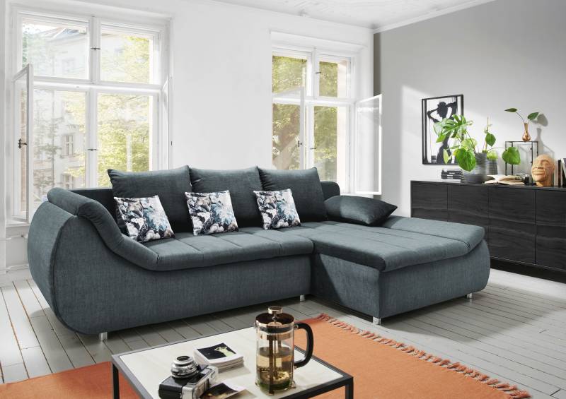 INOSIGN Ecksofa »Imola elegant und modern, aktuelle Steppung im Sitz, bequem, L-Form«, auch mit Bettfunktion und Bettkasten von INOSIGN