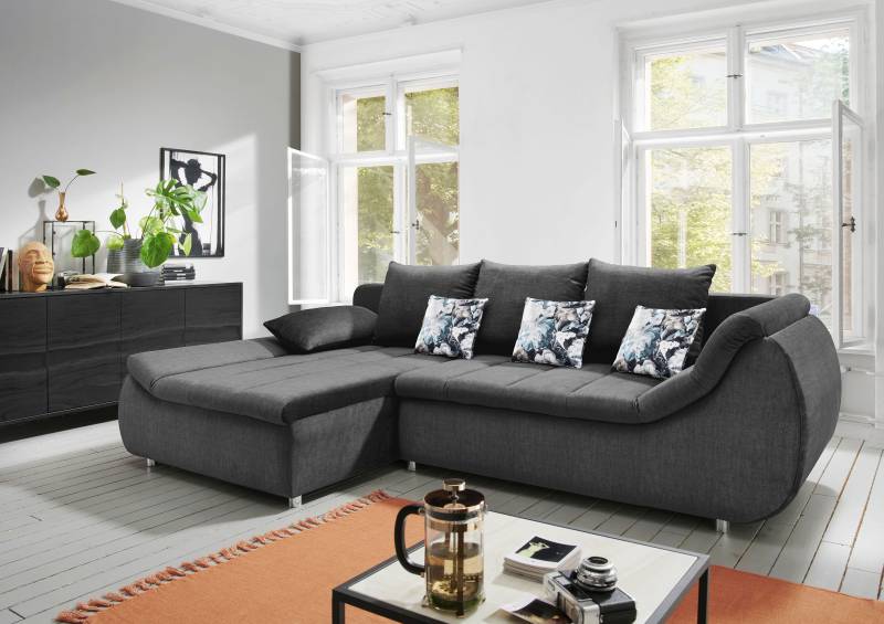 INOSIGN Ecksofa »Imola elegant und modern, aktuelle Steppung im Sitz, bequem, L-Form«, auch mit Bettfunktion und Bettkasten von INOSIGN