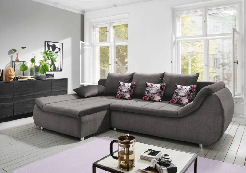 INOSIGN Ecksofa »Imola elegant und modern, aktuelle Steppung im Sitz, bequem, L-Form«, auch mit Bettfunktion und Bettkasten von INOSIGN