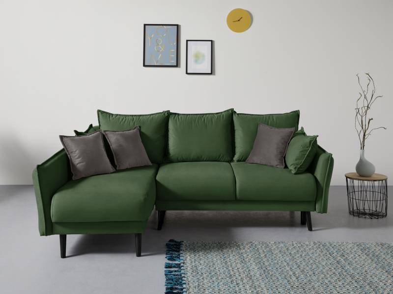 INOSIGN Ecksofa »Asra L-Form«, incl. Bettfunktion und Bettkasten, Seitentasche im Armteil, Federkern von INOSIGN