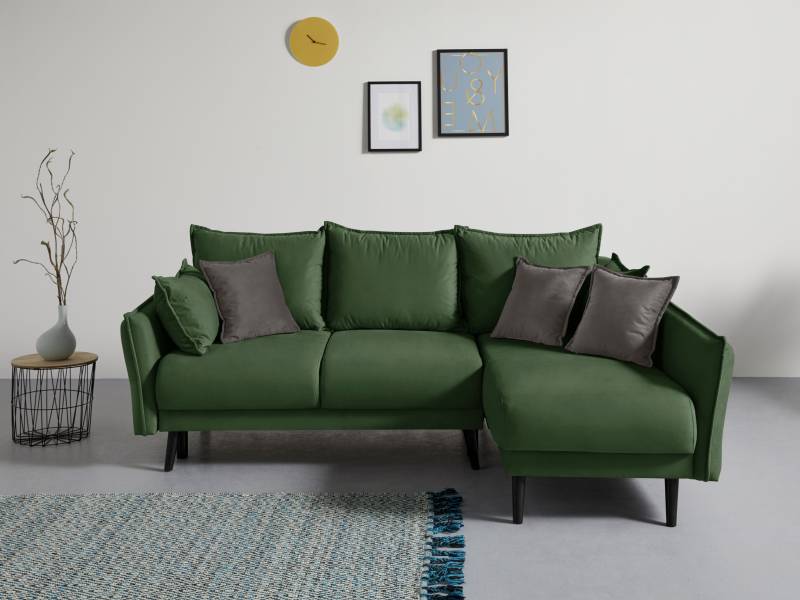 INOSIGN Ecksofa »Asra L-Form«, incl. Bettfunktion und Bettkasten, Seitentasche im Armteil, Federkern von INOSIGN