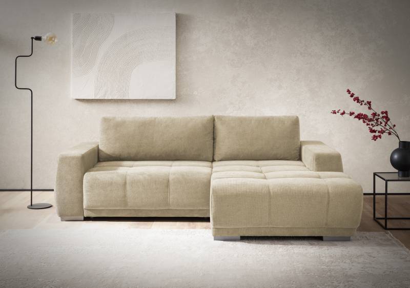 INOSIGN Ecksofa »Bolero L-Form«, mit edler Steppung, wahlweise mit Schlaffunktion & Bettkasten von INOSIGN