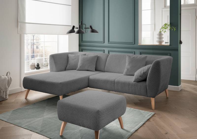 INOSIGN Ecksofa »Colori L-Form«, Holzfussfarbe wählbar, inkl. 4x Zierkissen von INOSIGN