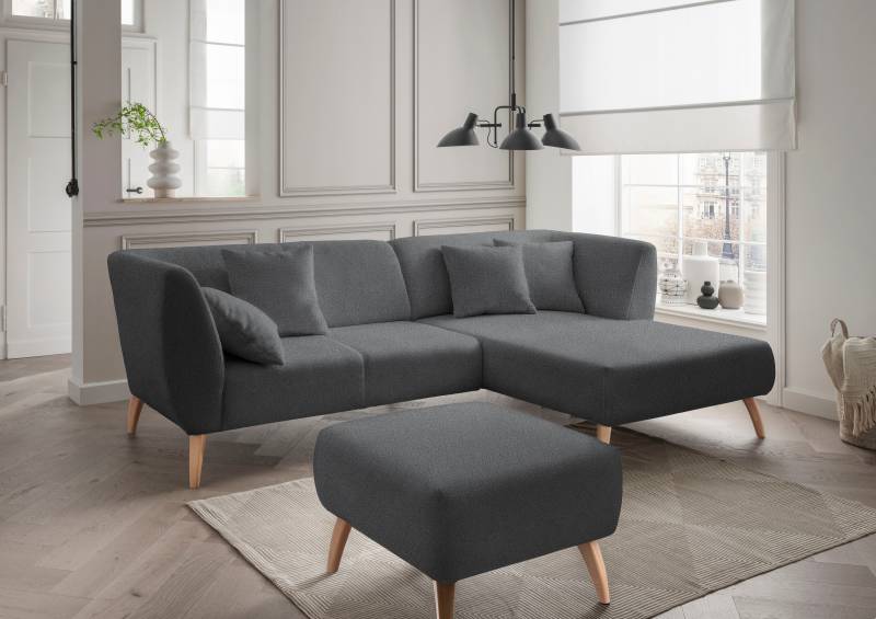 INOSIGN Ecksofa »Colori L-Form«, Holzfussfarbe wählbar, inkl. 4x Zierkissen von INOSIGN