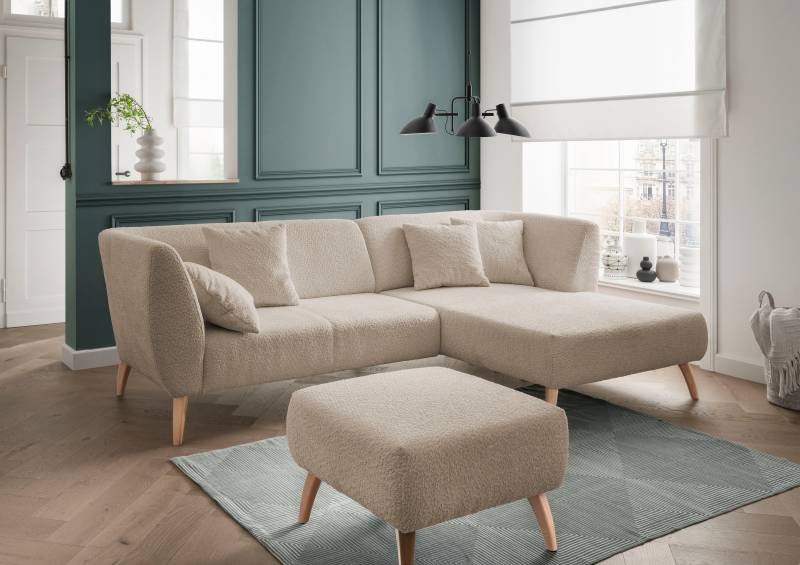 INOSIGN Ecksofa »Colori L-Form«, Holzfussfarbe wählbar, inkl. 4x Zierkissen von INOSIGN