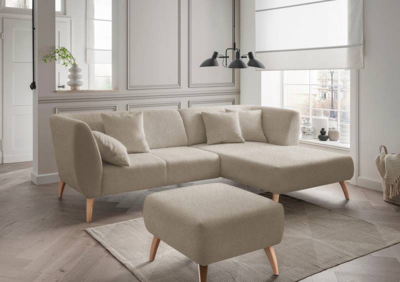 INOSIGN Ecksofa »Colori L-Form«, Holzfussfarbe wählbar, inkl. 4x Zierkissen von INOSIGN