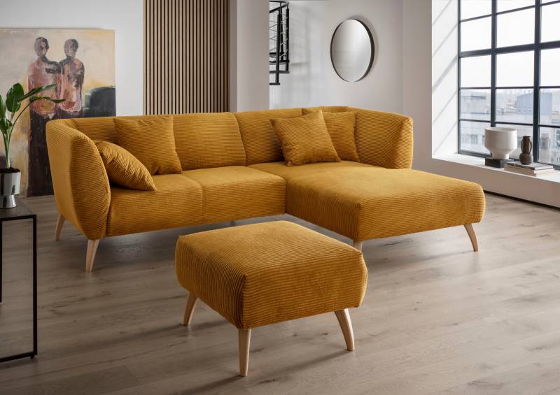 INOSIGN Ecksofa »Colori L-Form«, Holzfussfarbe wählbar, inkl. 4x Zierkissen von INOSIGN
