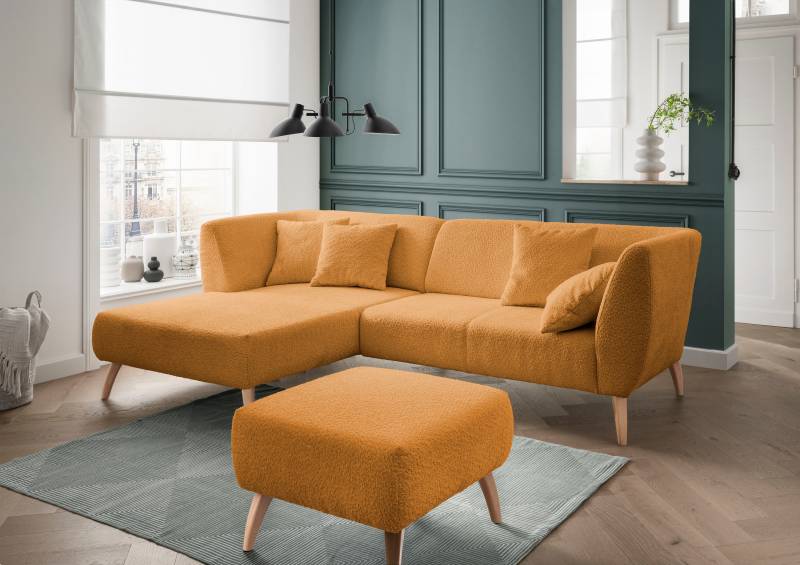INOSIGN Ecksofa »Colori L-Form«, Holzfussfarbe wählbar, inkl. 4x Zierkissen von INOSIGN