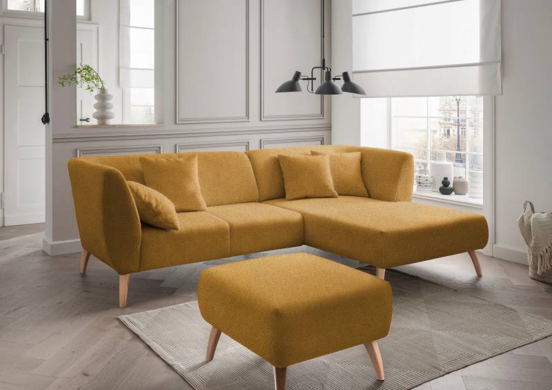 INOSIGN Ecksofa »Colori L-Form«, Holzfussfarbe wählbar, inkl. 4x Zierkissen von INOSIGN