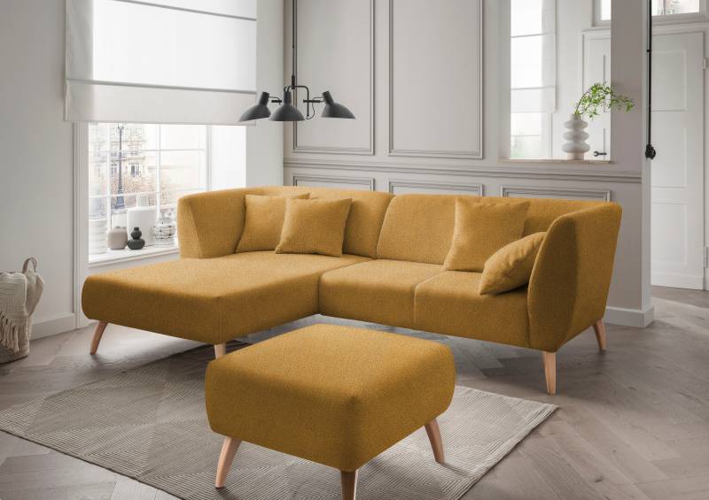 INOSIGN Ecksofa »Colori L-Form«, Holzfussfarbe wählbar, inkl. 4x Zierkissen von INOSIGN