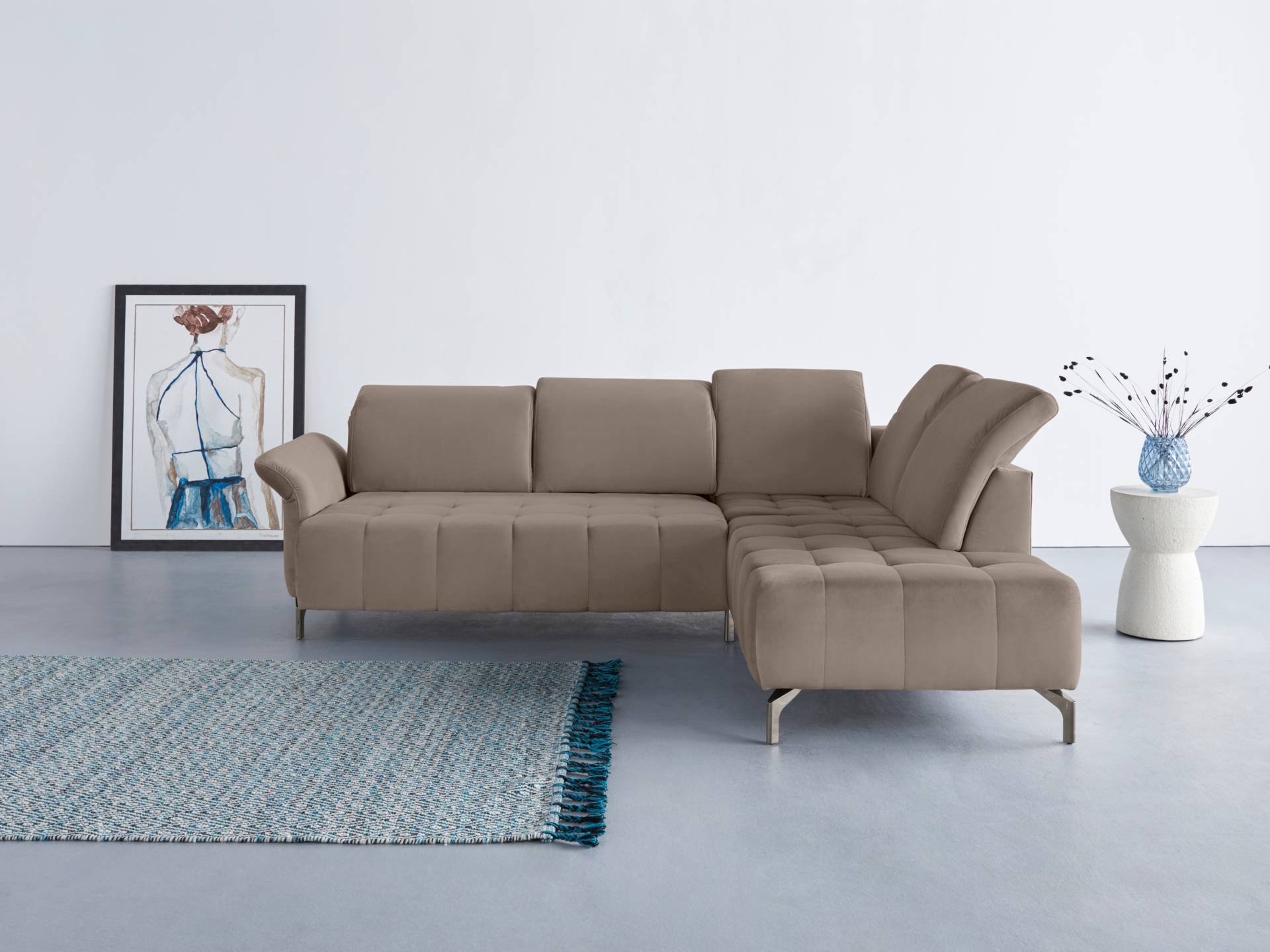 INOSIGN Ecksofa »Fresh L-Form«, Federkern, wahlweise Kopfteilverstellung und motorischer Vorziehsitz von INOSIGN