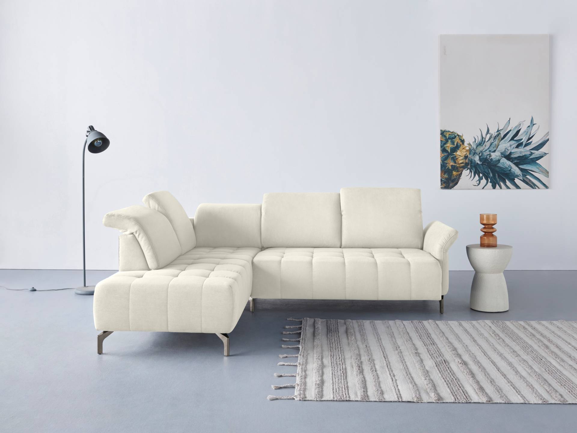 INOSIGN Ecksofa »Fresh L-Form«, Federkern, wahlweise Kopfteilverstellung und motorischer Vorziehsitz von INOSIGN