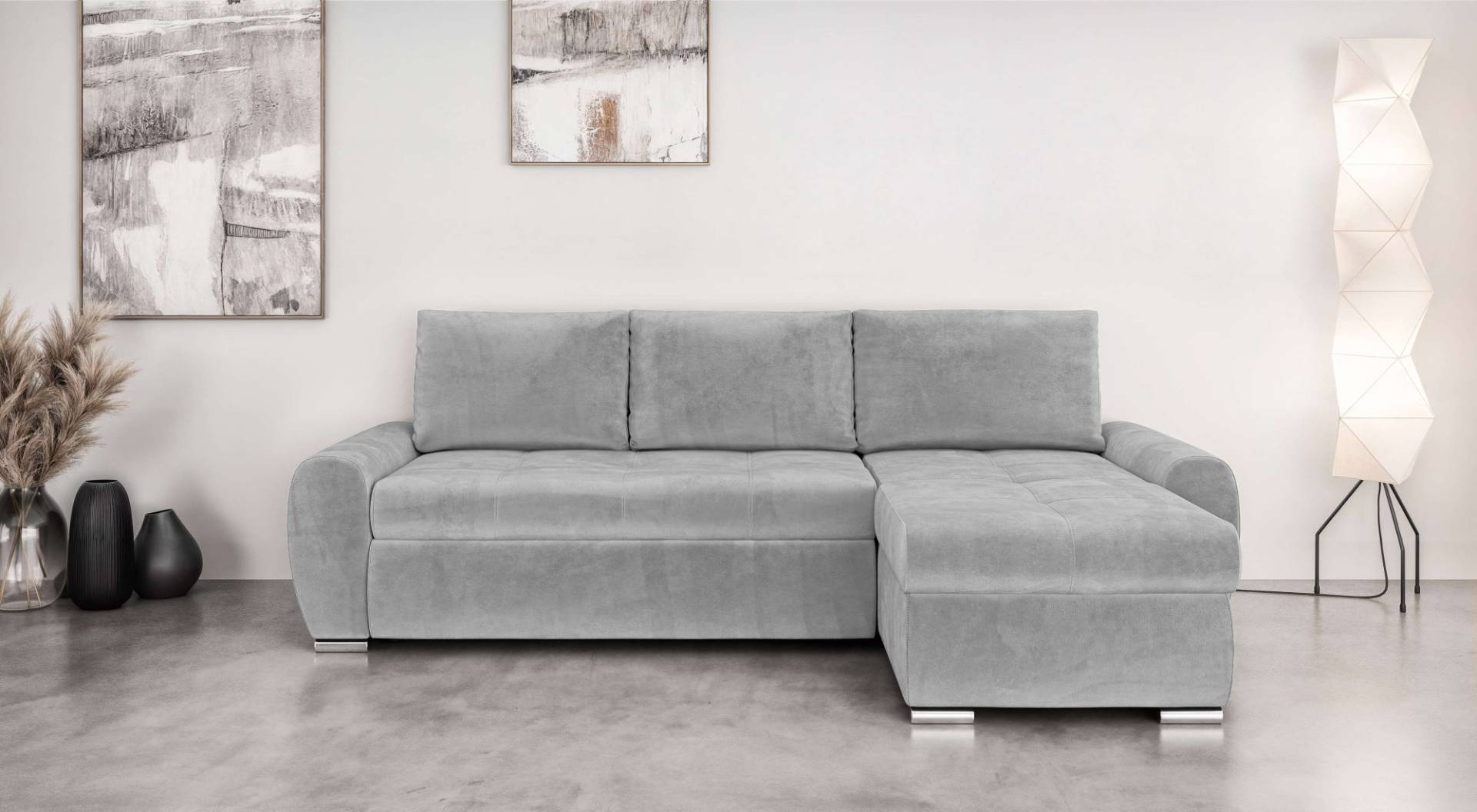 INOSIGN Ecksofa »HAVERHILL Schlafsofa mit Bettkasten, Masse B/H/T: 237/89/166 cm«, L-Form mit Recamiere links oder rechts bestellbar, Wellenunterfederung von INOSIGN