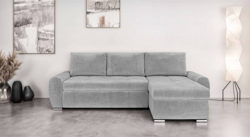 INOSIGN Ecksofa »HAVERHILL Schlafsofa mit Bettkasten, Masse B/H/T: 237/89/166 cm«, L-Form mit Recamiere links oder rechts bestellbar, Wellenunterfederung von INOSIGN