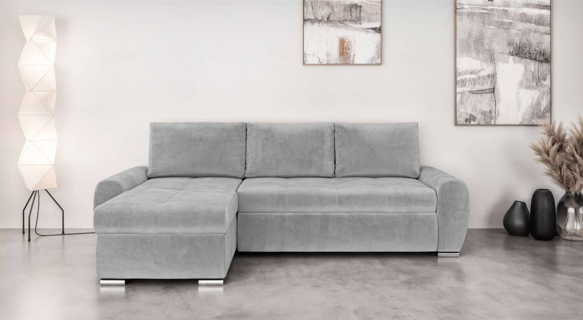 INOSIGN Ecksofa »HAVERHILL Schlafsofa mit Bettkasten, Masse B/H/T: 237/89/166 cm«, L-Form mit Recamiere links oder rechts bestellbar, Wellenunterfederung von INOSIGN