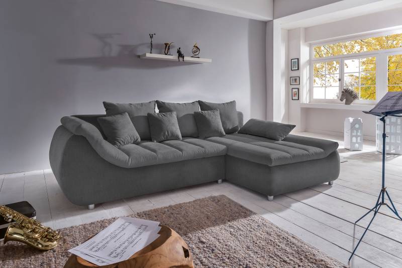 INOSIGN Ecksofa »Imola elegant und bequem, aktuelle Steppung im Sitz, L-Form«, wahlweise mit Bettfunktion von INOSIGN