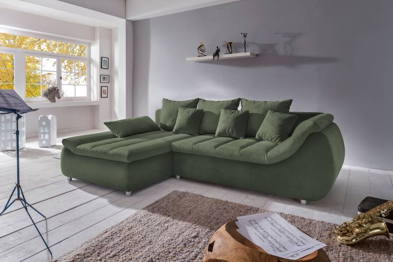 INOSIGN Ecksofa »Imola elegant und bequem, aktuelle Steppung im Sitz, L-Form«, wahlweise mit Bettfunktion von INOSIGN
