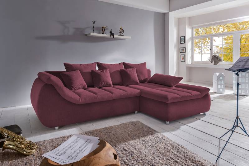 INOSIGN Ecksofa »Imola elegant und bequem, aktuelle Steppung im Sitz, L-Form«, wahlweise mit Bettfunktion von INOSIGN