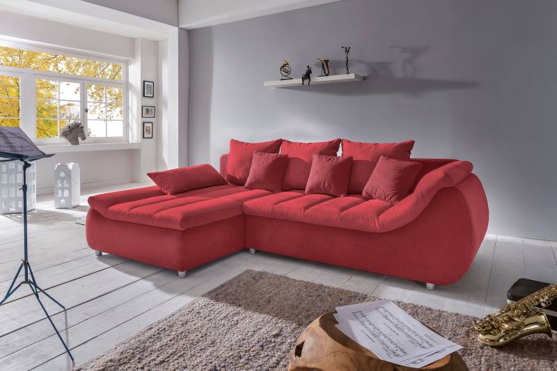 INOSIGN Ecksofa »Imola elegant und bequem, aktuelle Steppung im Sitz, L-Form«, wahlweise mit Bettfunktion von INOSIGN