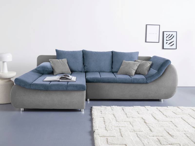 INOSIGN Ecksofa »Imola, elegant und modern, aktuelle Steppung im Sitz, bequem, L-Form«, frei im Raum stellbar, wahlweise mit Bettfunktion und Bettkasten von INOSIGN