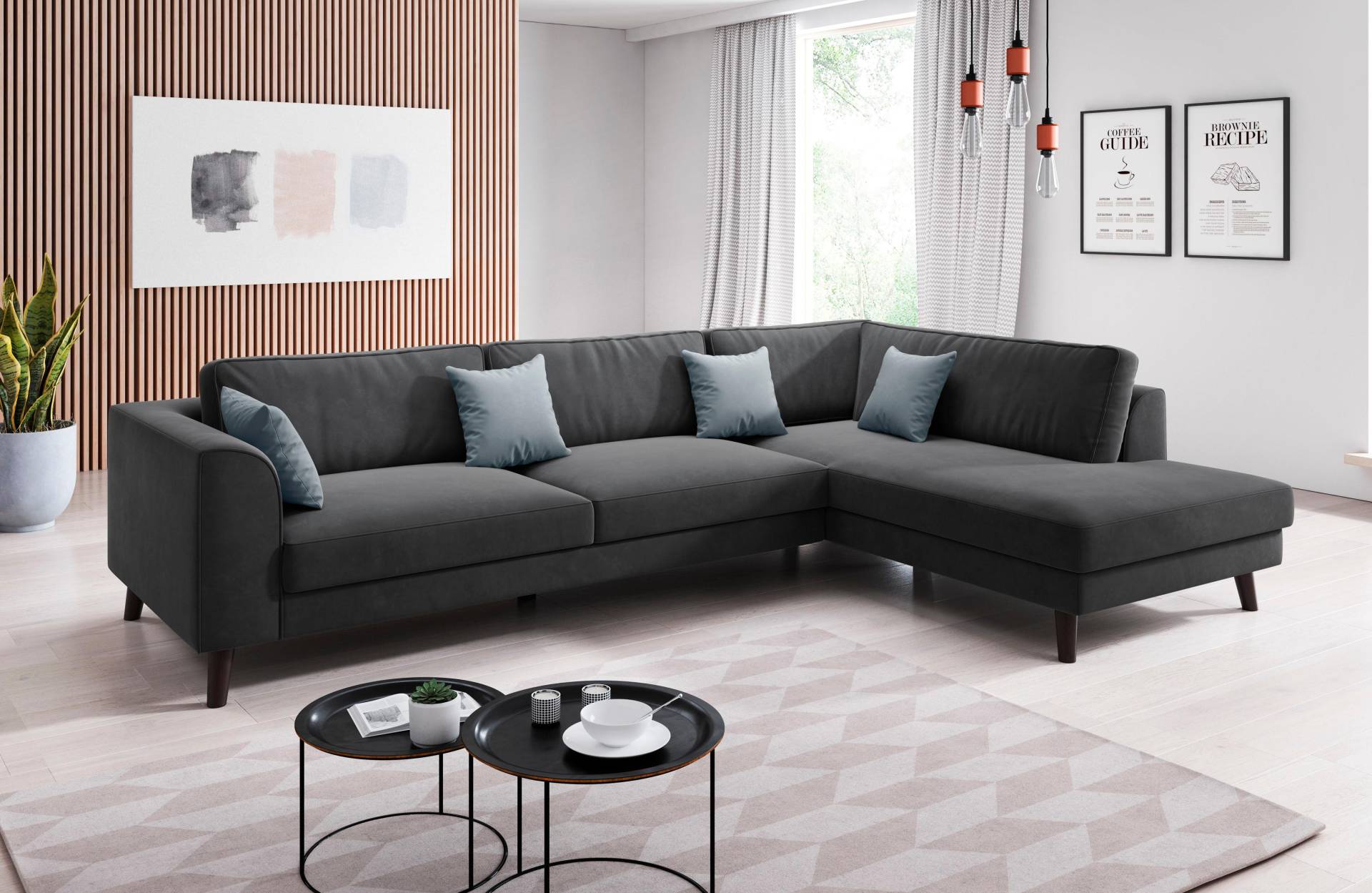 INOSIGN Ecksofa »Laurentia, L-Form«, mit 4 Zierkissen, Ottomane links oder rechts bestellbar von INOSIGN