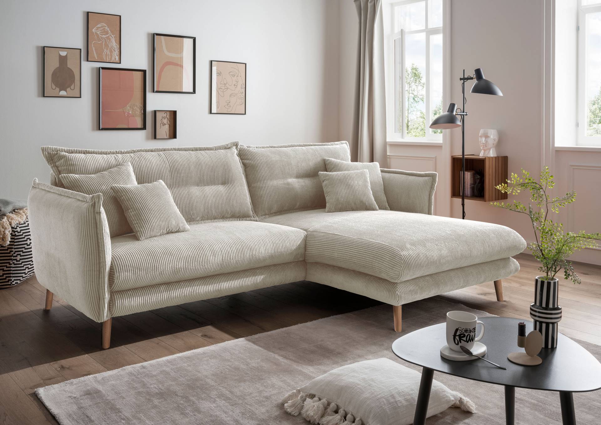 INOSIGN Ecksofa »Lazio modern und bequem, schmale Armlehnen, tolle Detailverarbeitung«, zwei verschiedene Fussfarben wählbar INOSIGN Ecksofa »Lazio modern und bequem, schmale Armlehnen, tolle Detailverarbeitung«, zwei verschiedene Fussfarben wählbar von INOSIGN