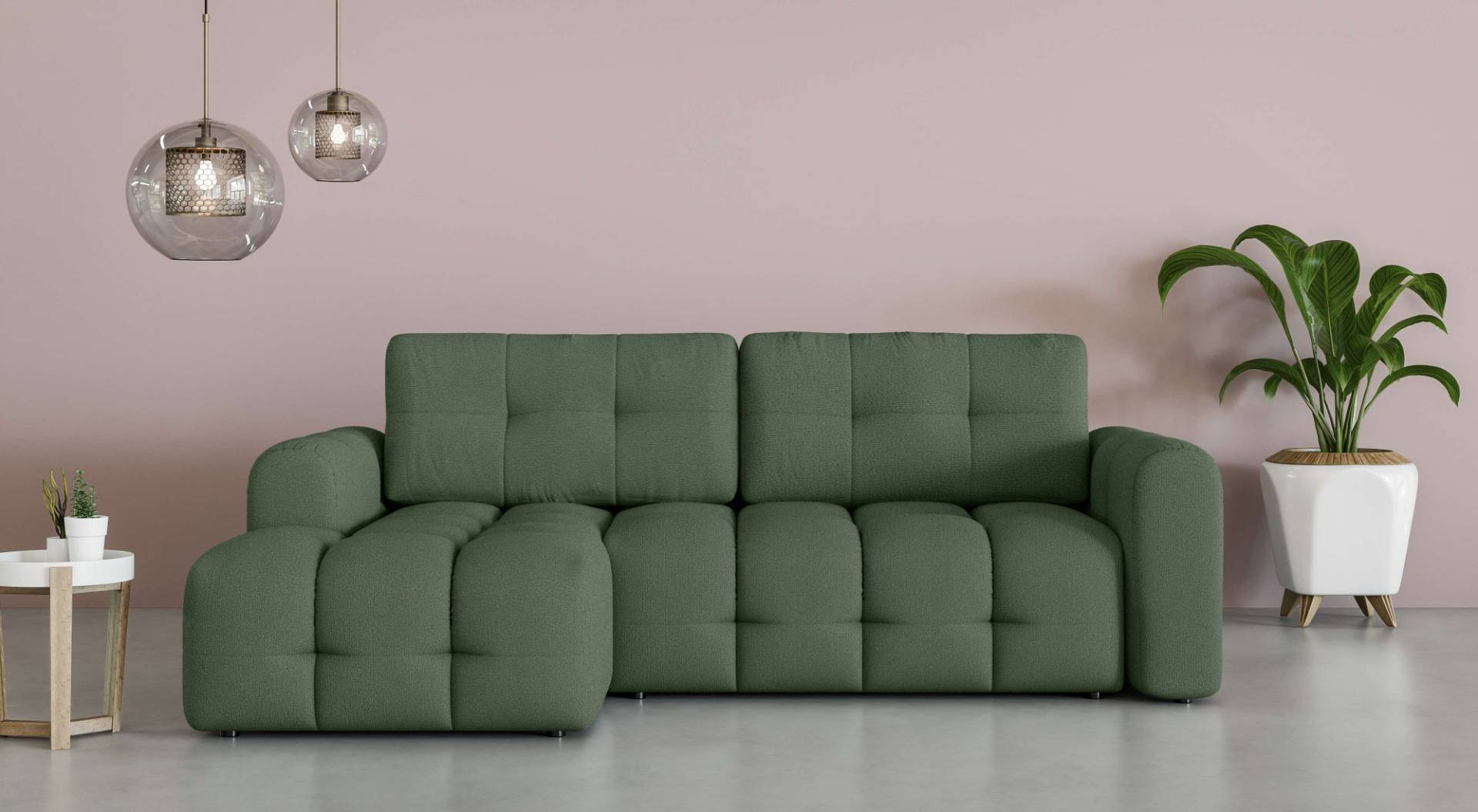 INOSIGN Ecksofa »Manilla, wahlweise mit Bettfunktion, B/T/H 265/170/91 cm«, L-Form mit Recamiere rechts/links bestellbar, Wellenunterfederung INOSIGN Ecksofa »Manilla, wahlweise mit Bettfunktion, B/T/H 265/170/91 cm«, L-Form mit Recamiere rechts/links bestellbar, Wellenunterfederung von INOSIGN