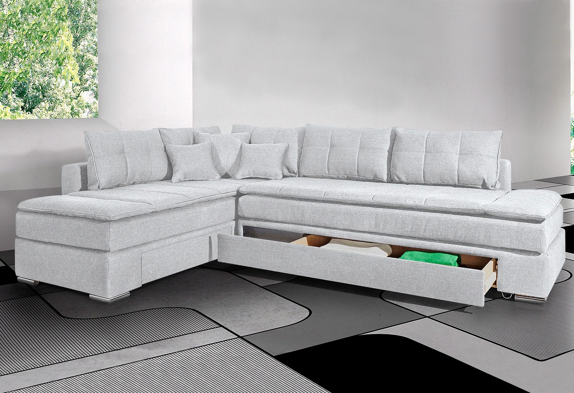 INOSIGN Ecksofa »Night & Day L-Form mit Dauer-Schlaffunktion ohne Armlehnen«, mit Boxspring-Bettfunktion 180x200 cm und Bettkasten, Dauerschläfer! von INOSIGN