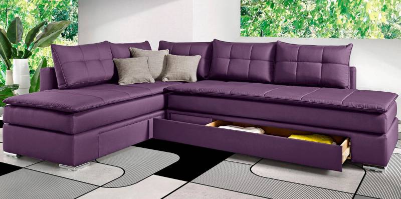 INOSIGN Ecksofa »Night & Day L-Form mit Dauer-Schlaffunktion ohne Armlehnen«, mit Boxspring-Bettfunktion 164x200 cm und Bettkasten, Dauerschläfer! von INOSIGN