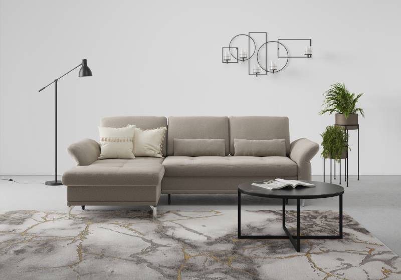 INOSIGN Ecksofa »Palm Beach L-Form«, Federkern, mit Sitztiefenverstellung, wahlweise mit Bettfunktion von INOSIGN