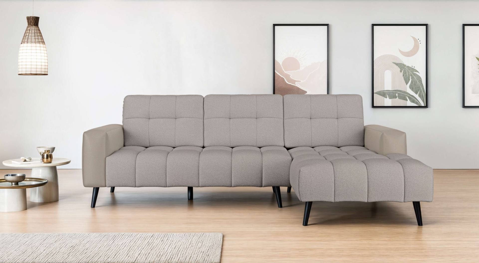 INOSIGN Ecksofa »SERINE mit Recamiere rechts/links bestellbar, Masse B/H/T 253/91/161 cm«, L-Form mit Wellenunterfederung, 3 Rückenkissen, ohne Bettfunktion von INOSIGN