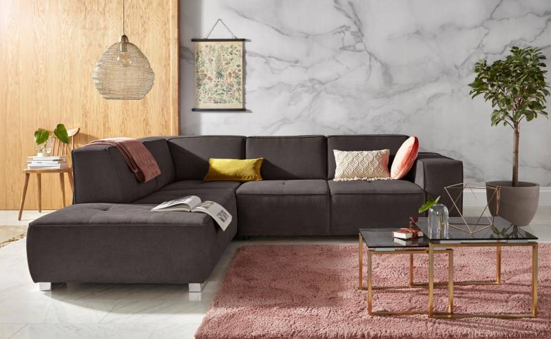 INOSIGN Ecksofa »Sapporo L-Form«, wahlweise Bettfunktion oder Sitztiefenverstellung, Federkern von INOSIGN