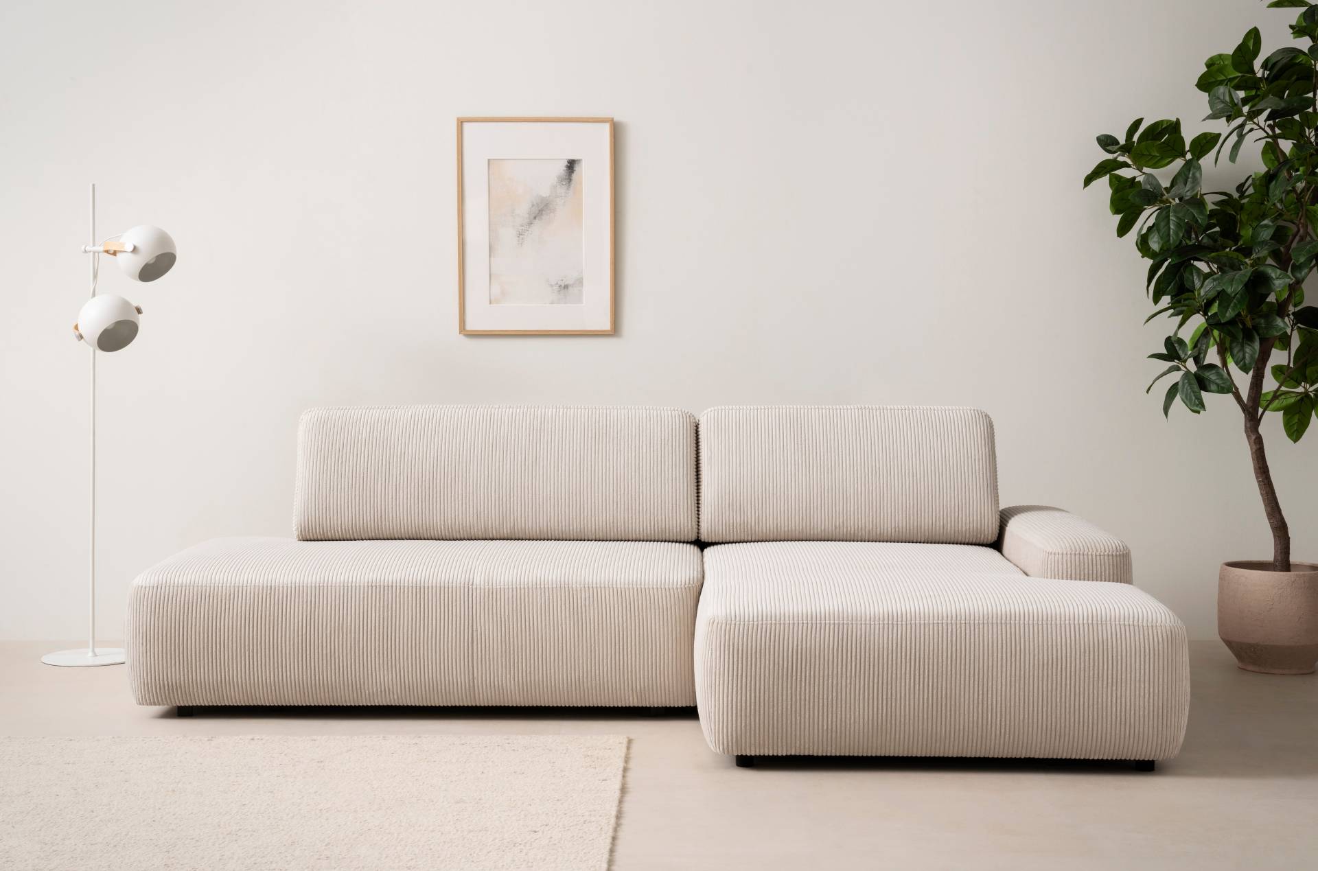 INOSIGN Ecksofa »TORGE, Schlafsofa Cord, Samtvelours u. Strukur fein, Couch in L-Form«, Schlaffunktion und Bettkasten, Liegefläche: 210x125 cm, neues Design INOSIGN Ecksofa »TORGE, Schlafsofa Cord, Samtvelours u. Strukur fein, Couch in L-Form«, Schlaffunktion und Bettkasten, Liegefläche: 210x125 cm, neues Design von INOSIGN