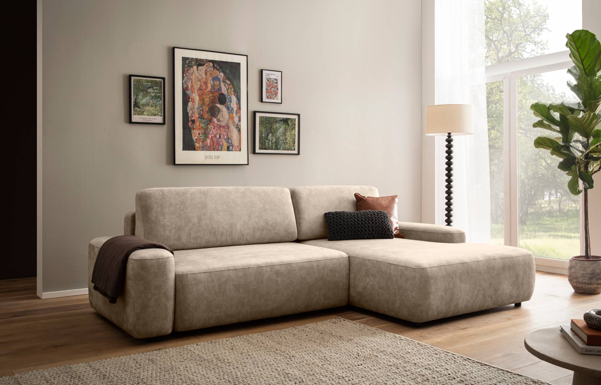 INOSIGN Ecksofa »TORGE (264cm), Schlafsofa in Cord, Samtvelours o Struktur fein, L-Form«, Schlaffunktion, Bettkasten, Liegefläche: 125/210 cm von INOSIGN