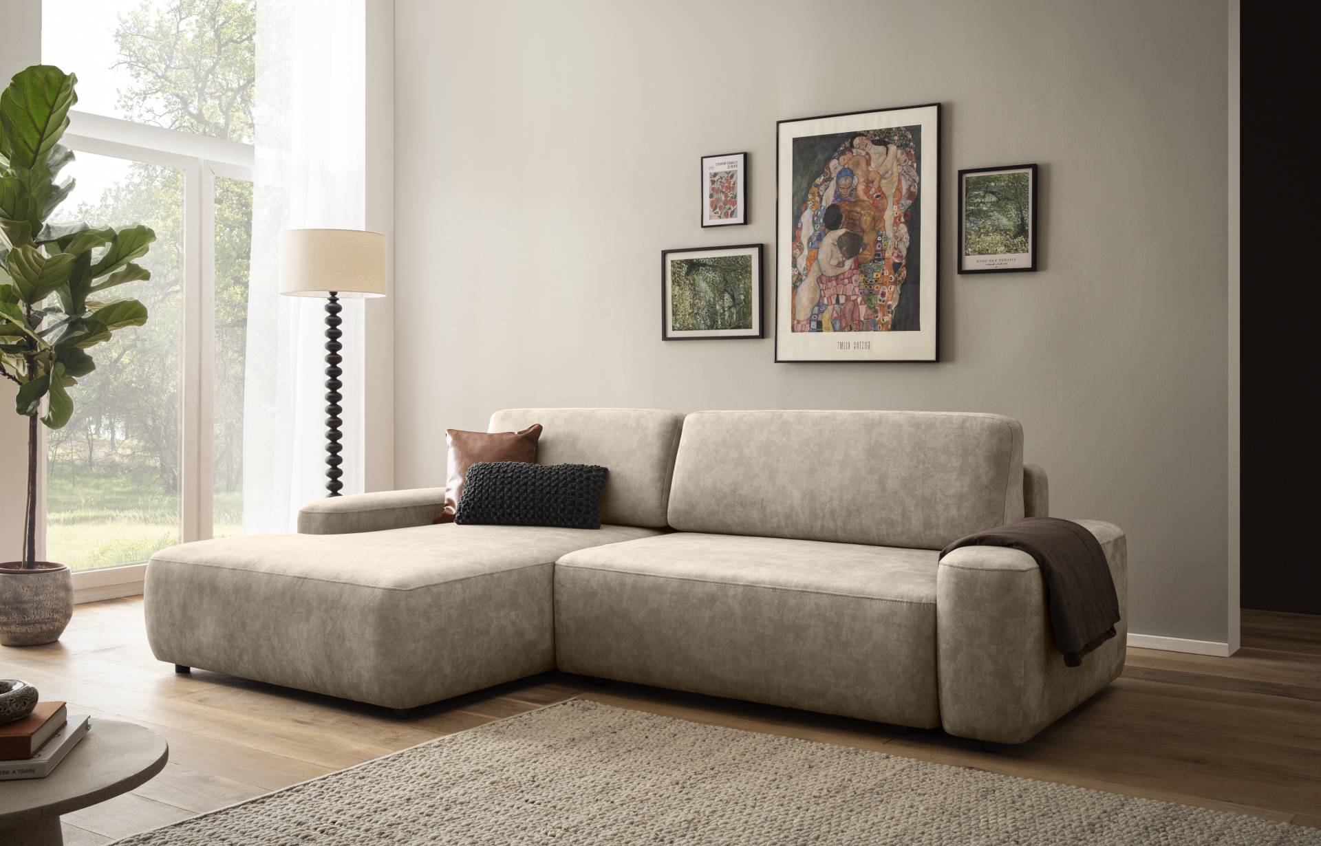INOSIGN Ecksofa »TORGE (264cm), Schlafsofa in Cord, Samtvelours o Struktur fein, L-Form«, Schlaffunktion, Bettkasten, Liegefläche: 125/210 cm von INOSIGN