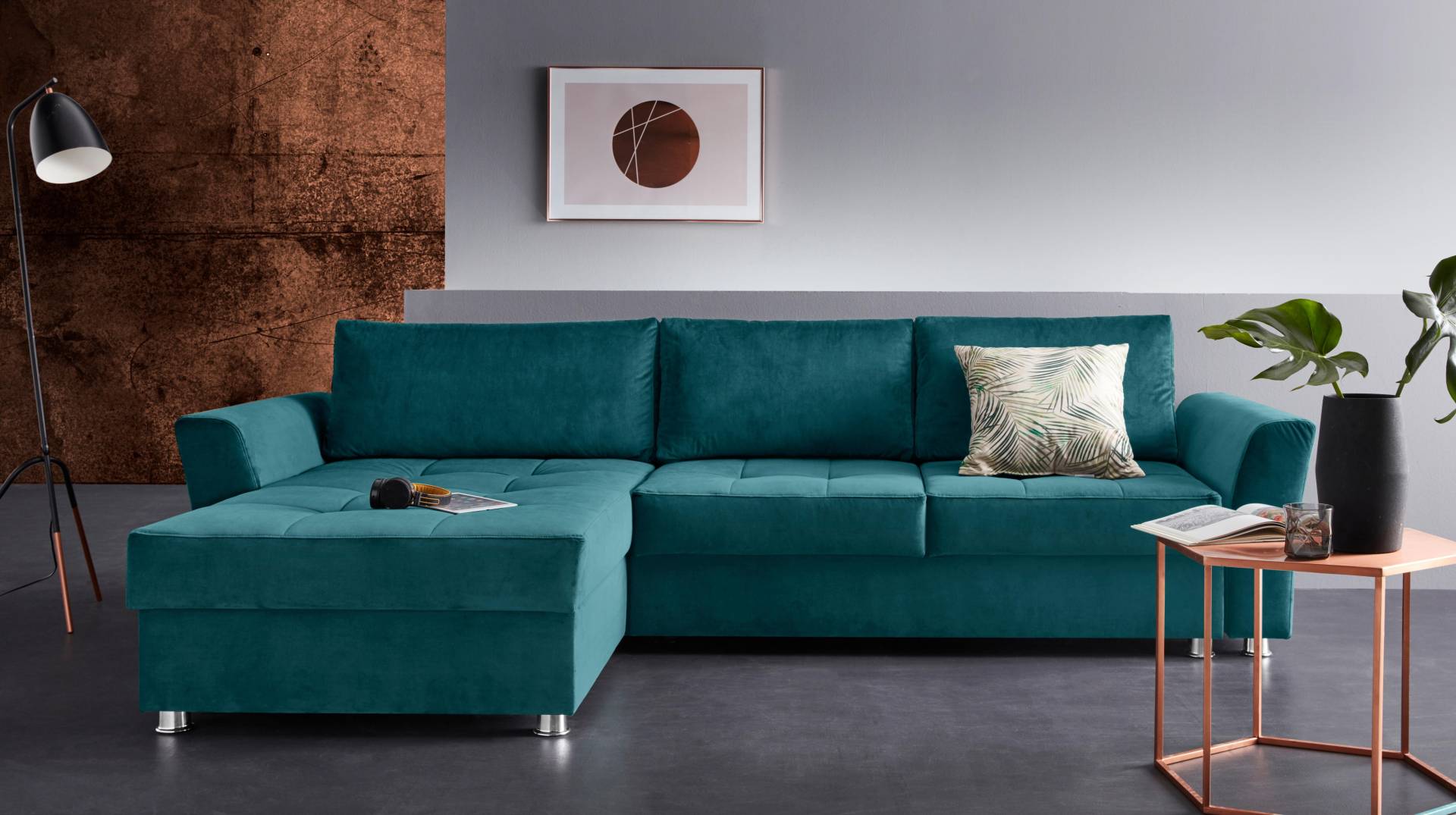 INOSIGN Ecksofa »Torben L-Form«, inkl.Bettfunktion und Bettkasten, Ottomane rechts/links montierbar von INOSIGN