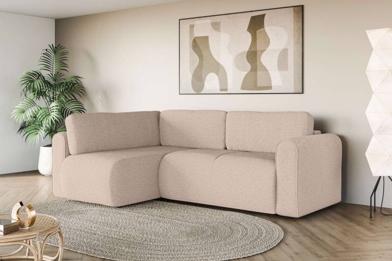 INOSIGN Ecksofa »Zacharia wahlweise Schlafsofa mit Bettkasten, B/T/H 250/166/86 cm«, L-Form mit Wellenunterfederung, Ottomane rechts oder links bestellbar von INOSIGN