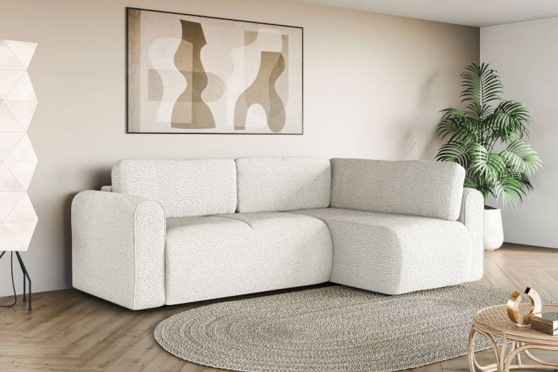 INOSIGN Ecksofa »Zacharia wahlweise Schlafsofa mit Bettkasten, B/T/H 250/166/86 cm«, L-Form mit Wellenunterfederung, Ottomane rechts oder links bestellbar von INOSIGN