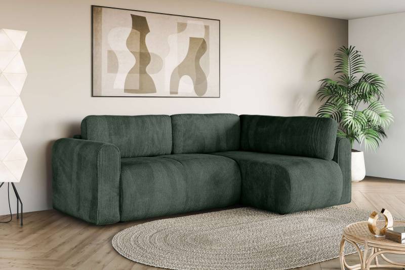 INOSIGN Ecksofa »Zacharia wahlweise Schlafsofa mit Bettkasten, B/T/H 250/166/86 cm«, L-Form mit Wellenunterfederung, Ottomane rechts oder links bestellbar von INOSIGN