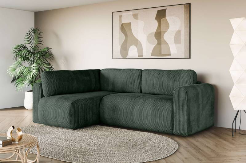 INOSIGN Ecksofa »Zacharia wahlweise Schlafsofa mit Bettkasten, B/T/H 250/166/86 cm«, L-Form mit Wellenunterfederung, Ottomane rechts oder links bestellbar von INOSIGN