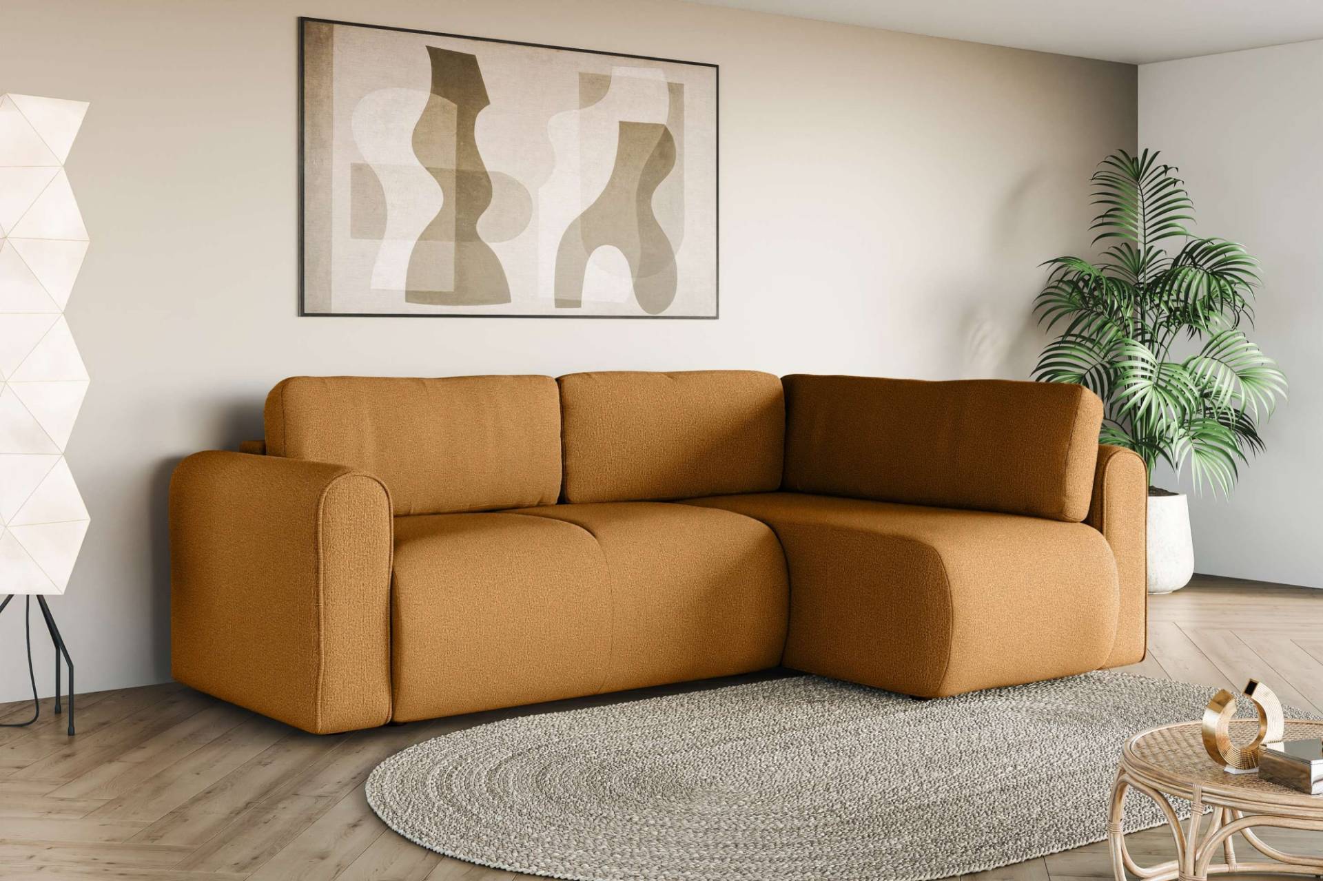 INOSIGN Ecksofa »Zacharia wahlweise Schlafsofa mit Bettkasten, B/T/H 250/166/86 cm«, L-Form mit Wellenunterfederung, Ottomane rechts oder links bestellbar von INOSIGN